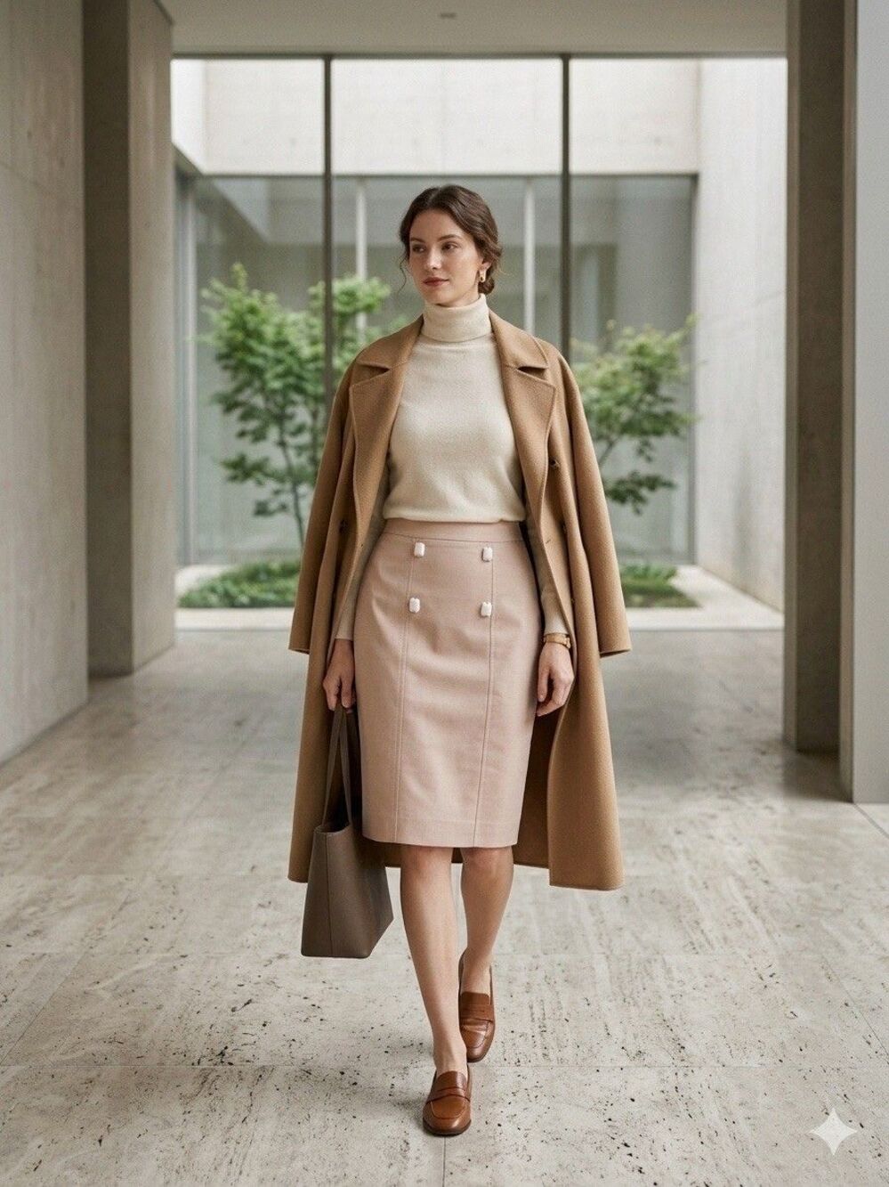 VTG 90s Y2K Tension Bologna Italy Wool Pencil Skirt IT 44 10 Gem Embellished Tan